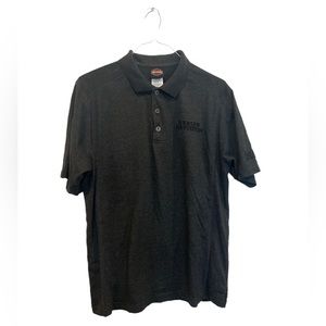 Harley Davidson Polo‎ Shirt Men's Size Large Gray Short Sleeve Cotton Polyester
